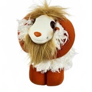 Rare Wonder Whims Vintage Orange & Cream Ram Plush Toy 1985